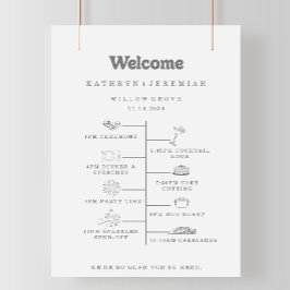 Poster Cronologia de Boas-Vindas de Casamento Formal Simp