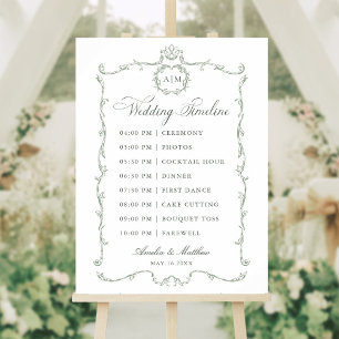 Poster Cronologia de Casamento Francês Clássico Moderno e