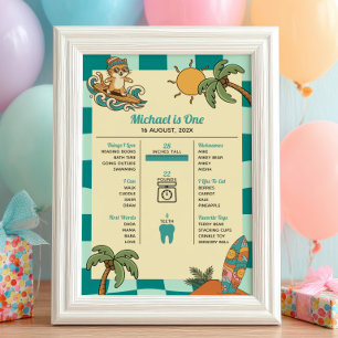 Poster Cronologia de Marcos do 1º Aniversário de Verão do