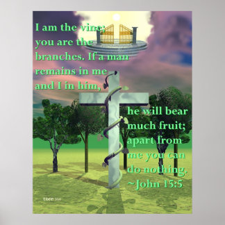 Poster Cross and Vine