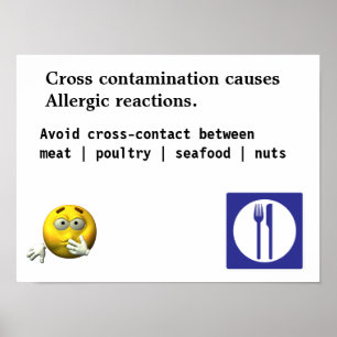 Pôster Cross contamination causes Allergic reactions.