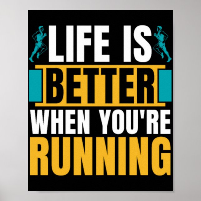 Poster Cross Country Running Life Is Better When Athletic (Frente)