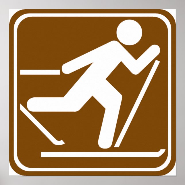 Poster Cross Country Skiing Highway Sign (Frente)