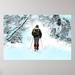 Pôster Cross Country Through Snowy Woods