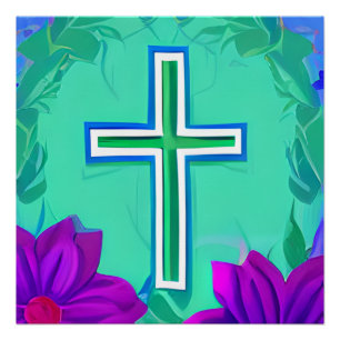 Pôster Cross God ama Jesus salva amor à Igreja cristã