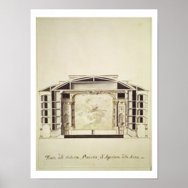 Poster Cross section view of a theatre on the Grand Canal (Frente)