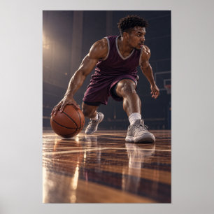 Poster Crossover de Basquete – Esporte Dinâmico Indoor