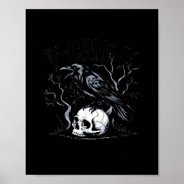 Poster Crow, F-Caw-F Bird Moon Gothic Adult Humor (Frente)