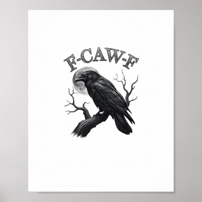 Poster Crow, F-Caw-F Funny Bird Moon Gothic Tri-Blend Cr (Frente)