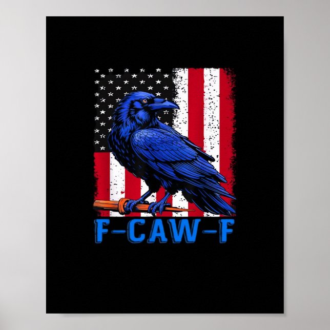 Poster Crow Raven Funny F-Caw-F Minimal Clean (Frente)