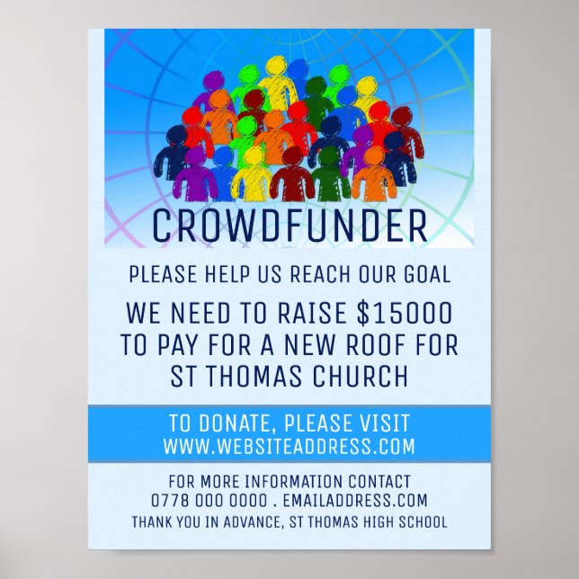 Poster Crowd Design, Crowdfunder, Crowdfunding (Frente)