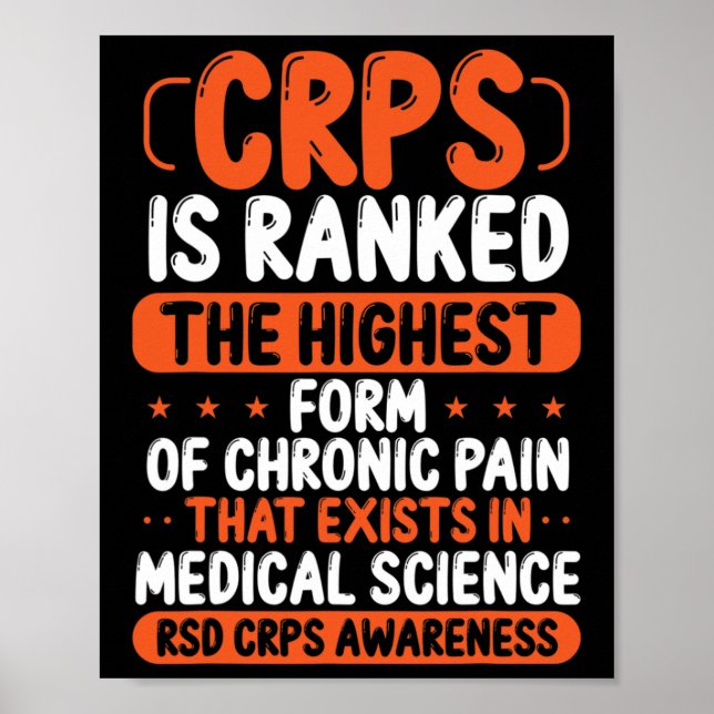 Poster Crps Sensibilização Dor Crônica Faixa Laranja Rsd  (Frente)