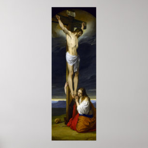 Poster Crucificação com Mary Magdalene Kneeling por Hayez