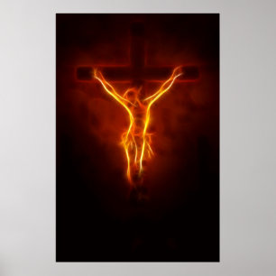 Pôster Crucificação de ardência de Jesus