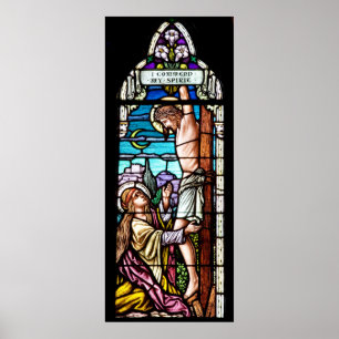 Poster Crucificação de Jesus - janela de vitral