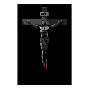 Pôster Crucificação de Jesus na Arte Noir