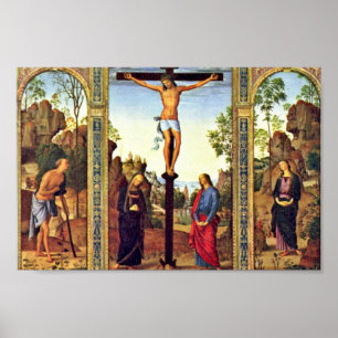 Pôster Crucificação do Triptych de Galitzine da vista