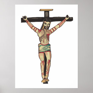 Poster Crucificação Jesus Cristo Cruzado Arte por Aquarel