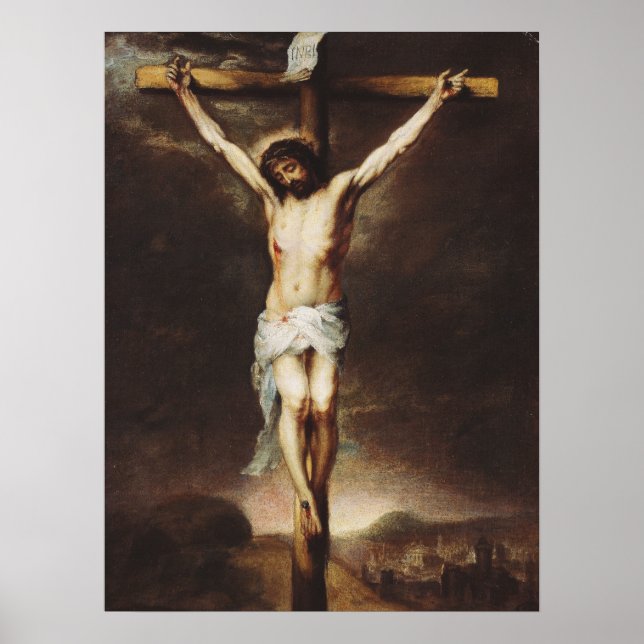 Poster Crucificação por Bartolome Esteban Murillo (Frente)
