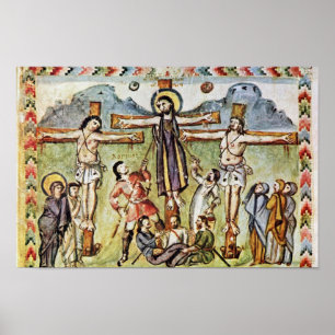 Pôster Crucificação por DES Rabula-Evangeliums de Meist