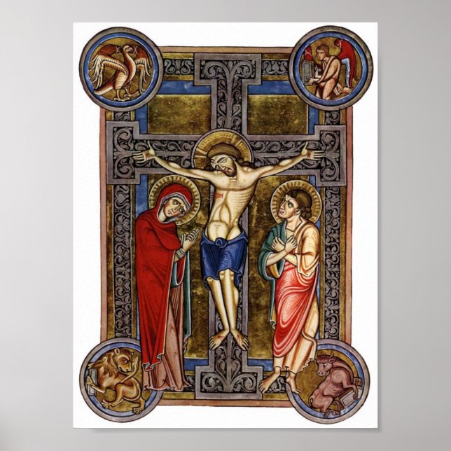 Poster Crucifixion Weingarten Missal 13 (Frente)