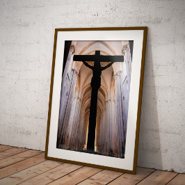Poster Crucifixo com Jesus Cristo. Abadia Gótica de Alcob