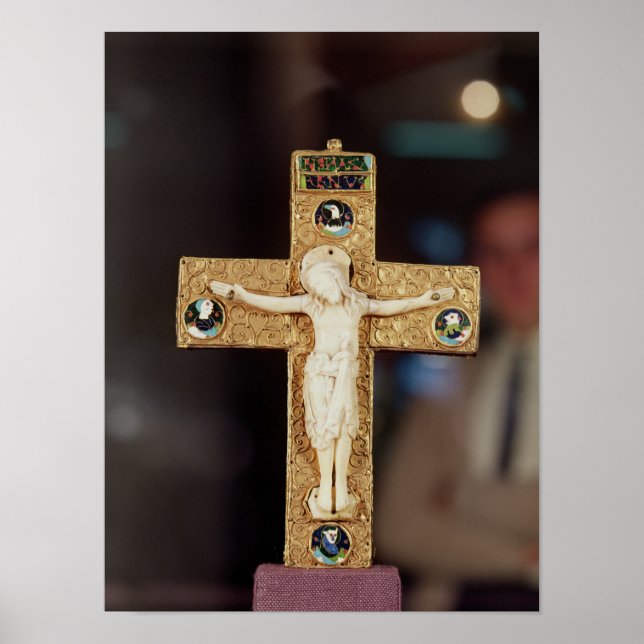 Pôster Crucifixo de alívio, Cristo de marfim em cruz de o (Frente)