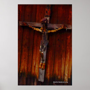Pôster Crucifixo na madeira