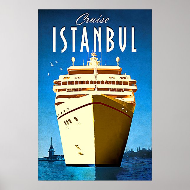 Poster Cruise Istambul, mar Mediterrâneo, Turquia, colhei (Frente)