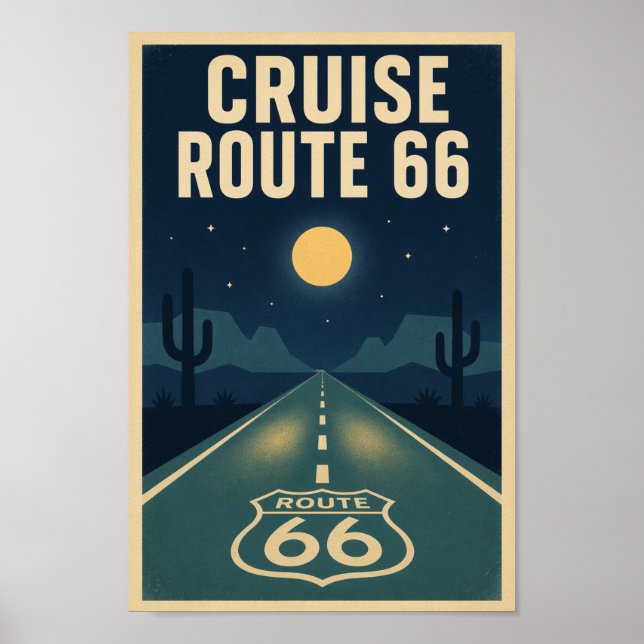 Poster Cruise Route 66 Midnight Litho (Frente)