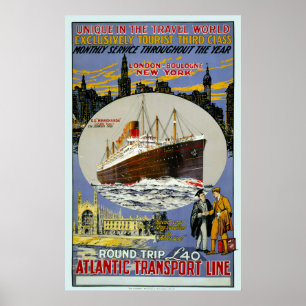 Poster Cruise Ship, New York Skyline & A London Street