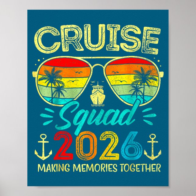 Poster Cruise Squad 2026 Family Group Matching Summer Vac (Frente)