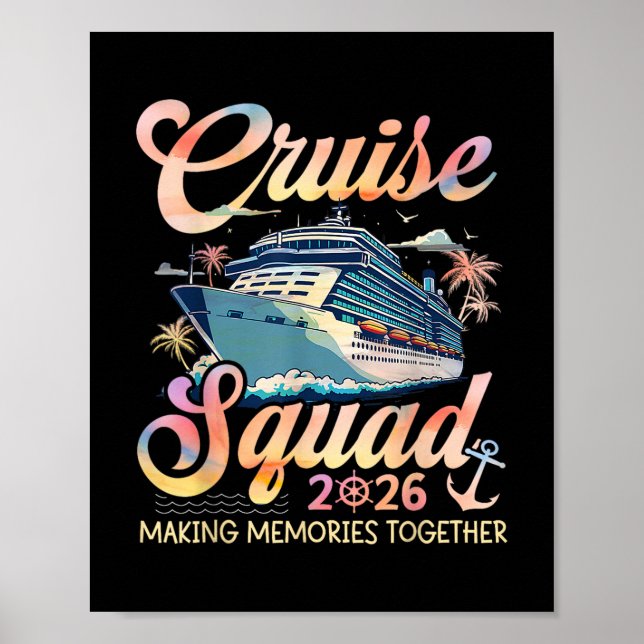 Poster Cruise Squad 2026 Family Group Matching Summer Vac (Frente)