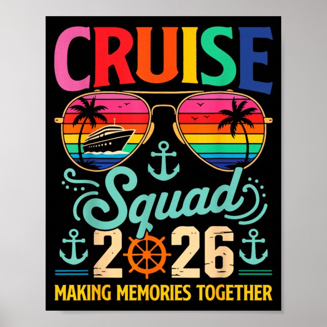 Poster Cruise Squad 2026 Family Group Matching Summer Vac (Frente)