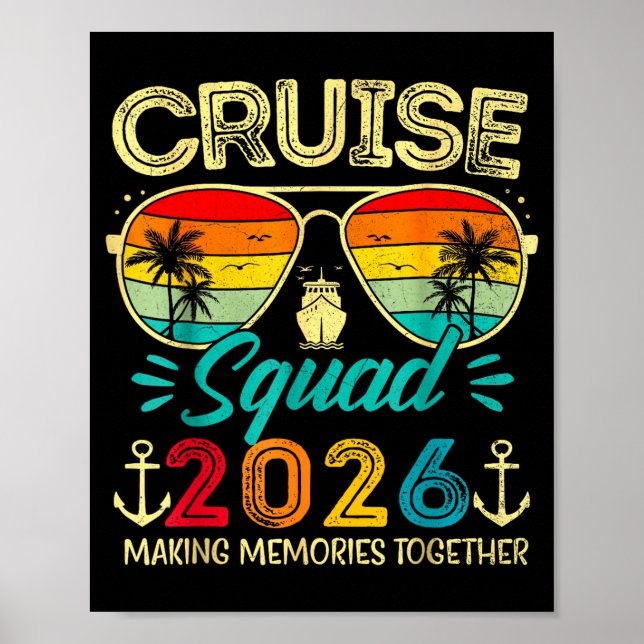 Poster Cruise Squad 2026 Family Group Matching Summer Vac (Frente)
