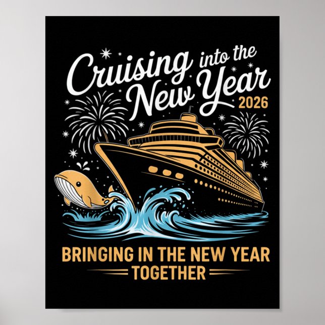 Poster Cruising Into 2026 New Years Eve Party Cruise Fami (Frente)