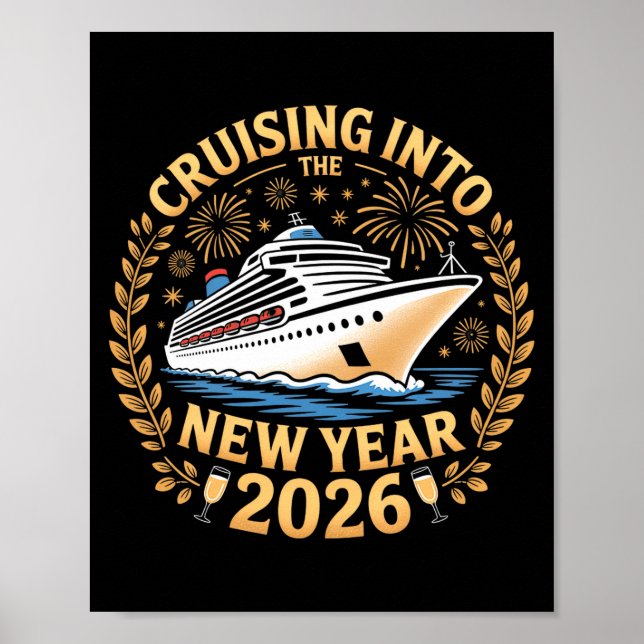 Poster Cruising Into 2026 New Years Eve Party Favors Fami (Frente)