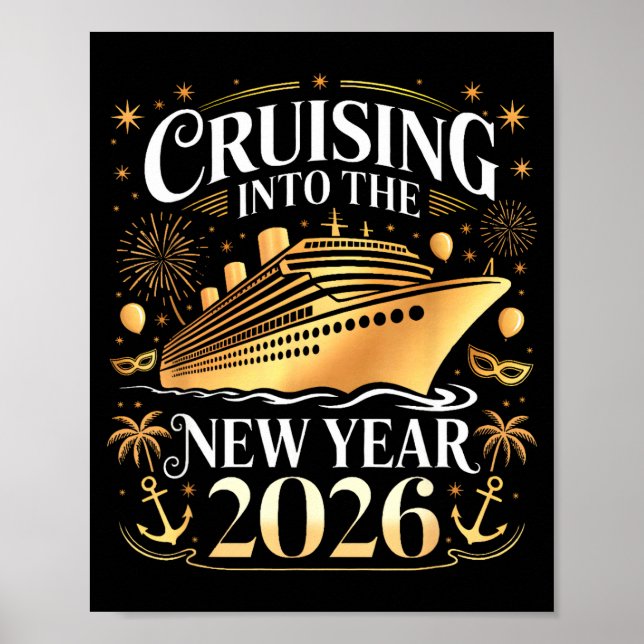 Poster Cruising Into 2026 New Years Eve Party Favors Fami (Frente)