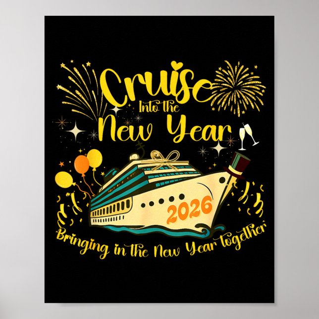 Poster Cruising Into 2026 New Years Eve Party Favors Fami (Frente)