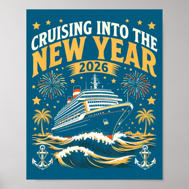 Poster Cruising Into 2026 New Years Eve Party Favors Fami (Frente)