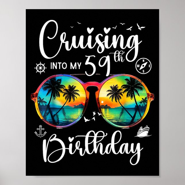 Poster Cruising Into My 59th Birthday Trip Vacation Cruis (Frente)