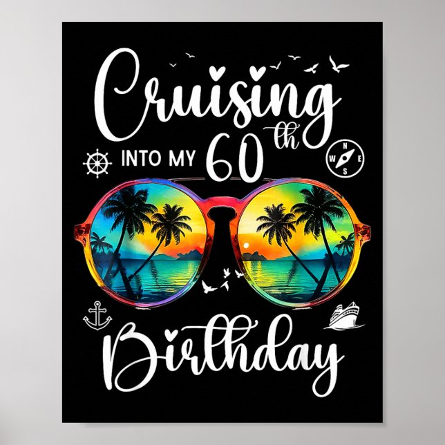 Poster Cruising Into My 60th Birthday Trip Vacation Cruis (Frente)