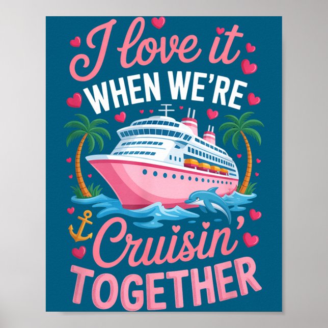 Poster Cruising Together Matching Cruise Valentines Coupl (Frente)