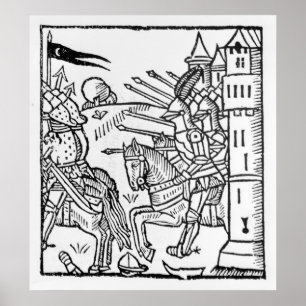 Poster Crusading os cavaleiros montam para fora para