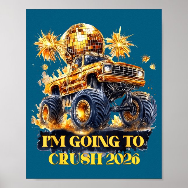 Poster Crush 2026 Monster Truck New Year Party Countdown  (Frente)