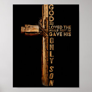 Poster Cruz Cristã Cristã João 3 16 Deus Tanto Amou O