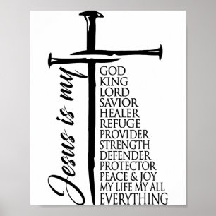 Poster Cruz Cristão Cristo Jesus É Meu Deus Rei Senhor A