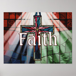 Poster Cruz da Fé em Vidro Pintado Personalizado