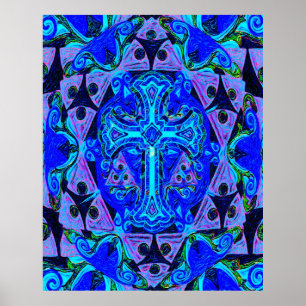 Poster Cruz da mandala por Amelia Carrie