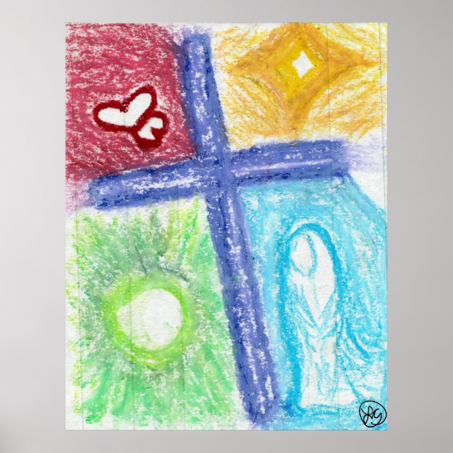 Poster Cruz de Amor Roxa (Frente)